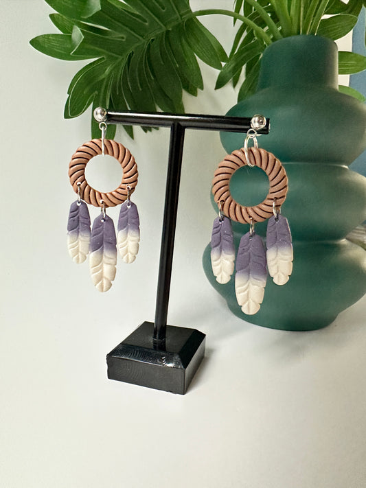 Enchanted Dream Catcher Polymer Clay Dangle Earrings