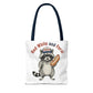 Red White and Feral Raccoon Tote Bag – 'Merica Hot Dog Patriotic Canvas Tote