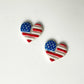 Patriotic Heart Earrings – Polymer Clay