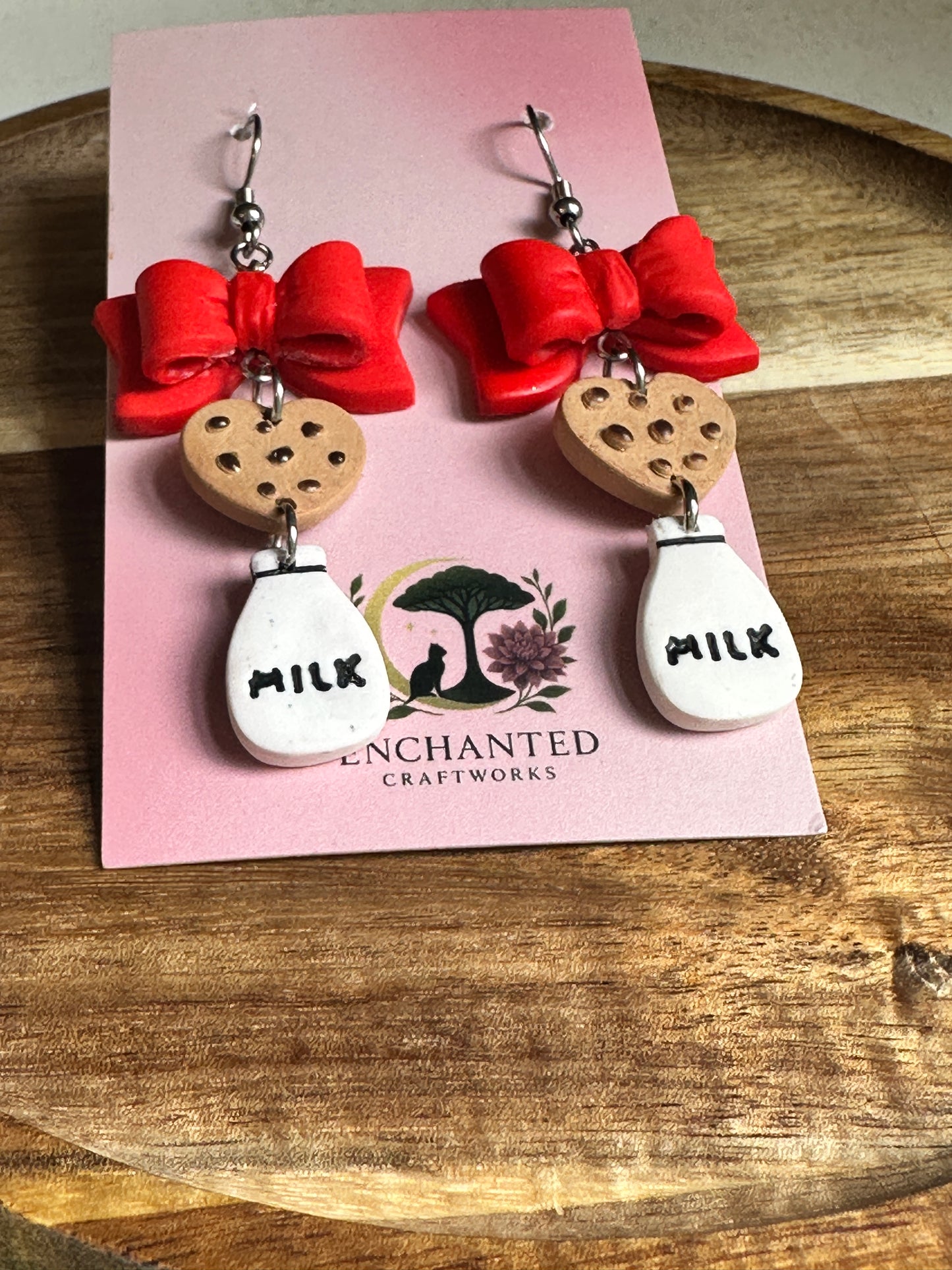 Milk & Cookies Charm Polymer  Clay Earrings