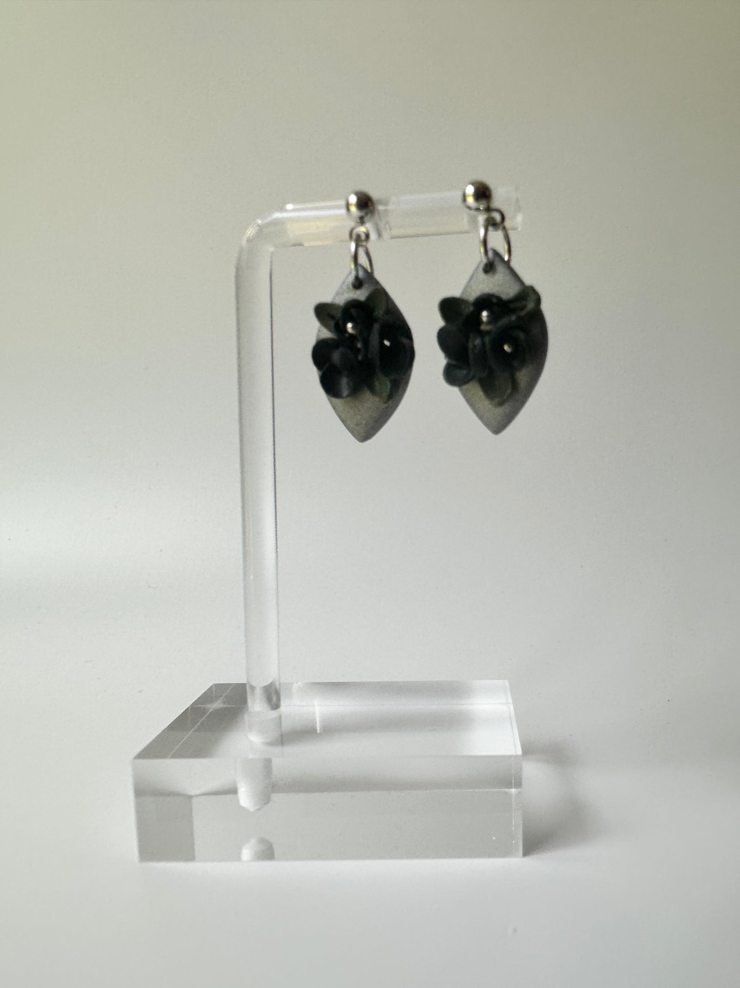 Midnight Noir Bloom Dangle Earrings