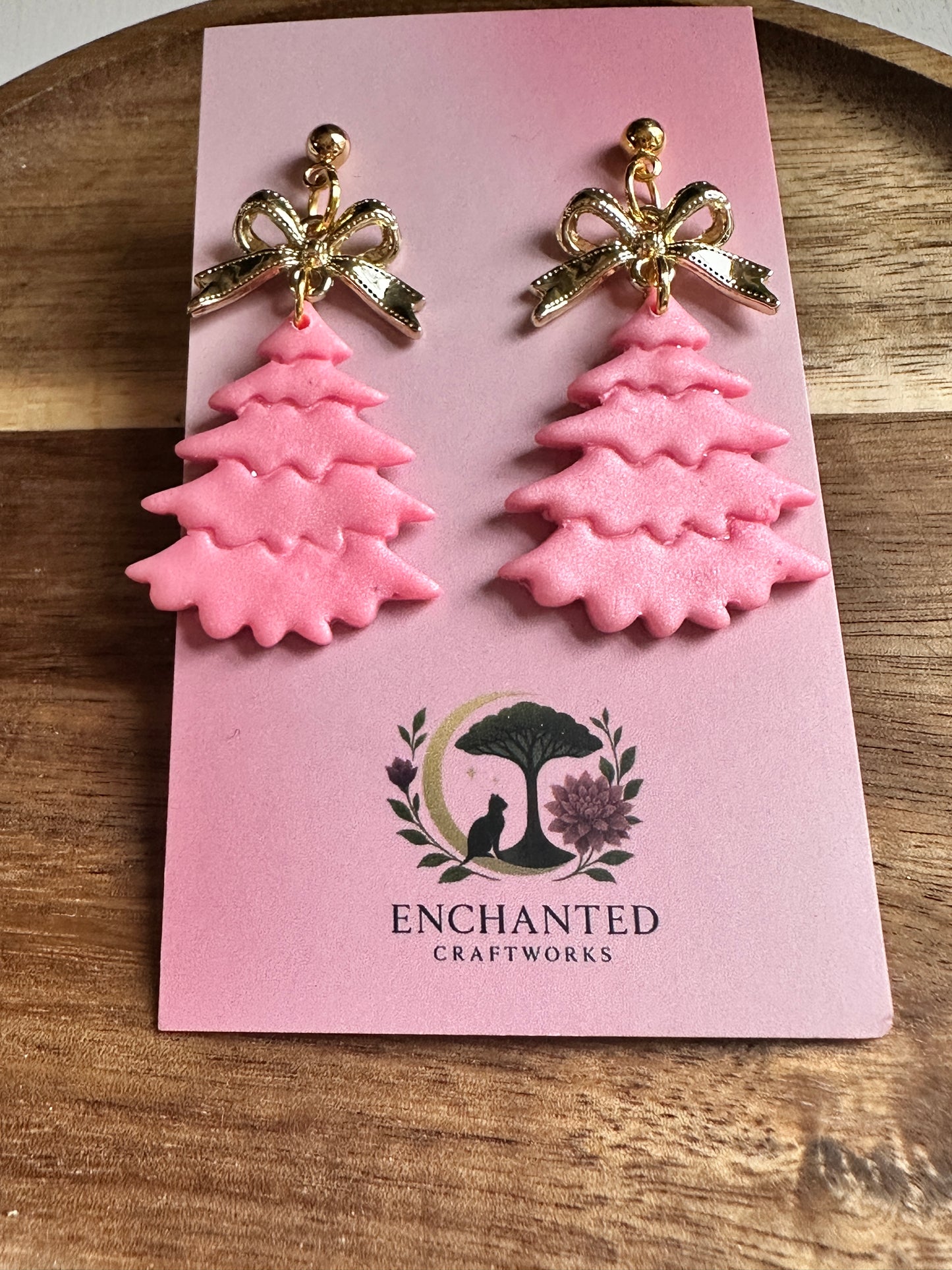 Tree Polymer Clay Dangle Earrings