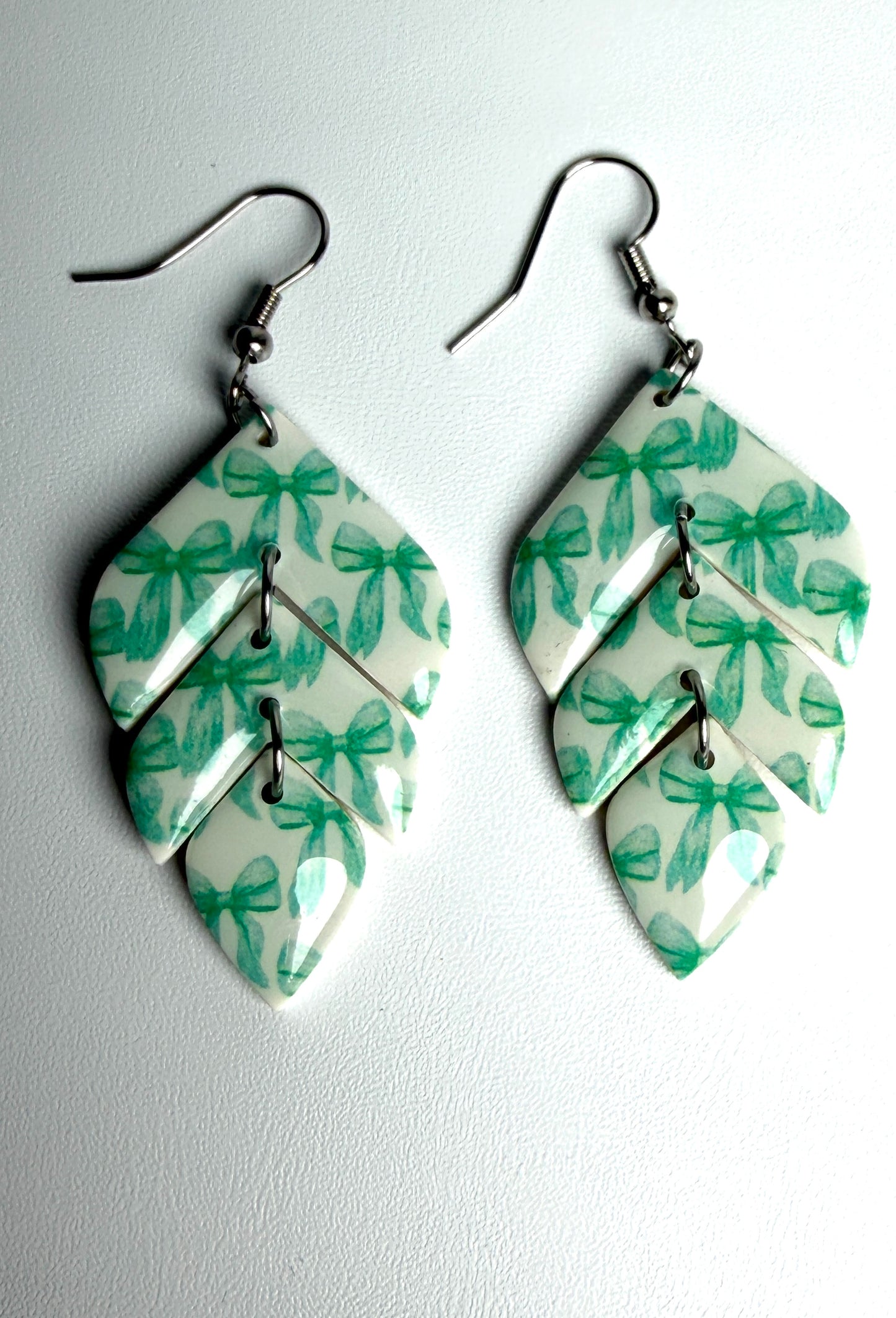 Enchanted Bow Leaf Trio Cascade Dangles