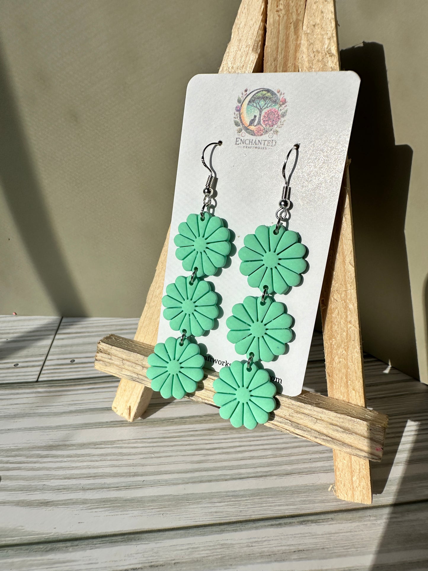 Enchanted Daisy Dangles – Handcrafted Polymer Clay Earrings