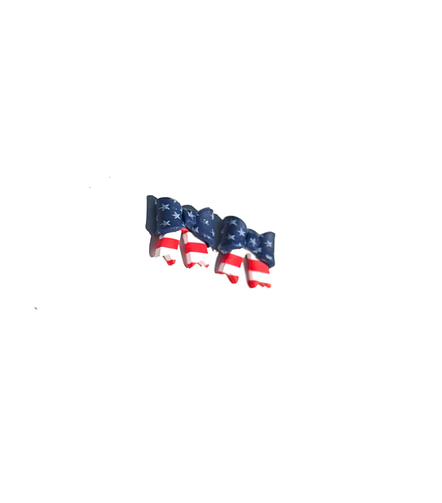 Patriotic Bow Earrings, 4th of July Earrings, American Flag Jewelry, Red White Blue Earrings, USA Clay Earrings, Handmade Holiday Earrings