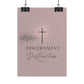 Discernment Over Distraction Poster — Christian Wall Art with Cross & Proverbs 4:25