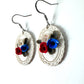 Star-Spangled Patriotic Red White and Blue Cameo Polymer Clay Dangle Earrings