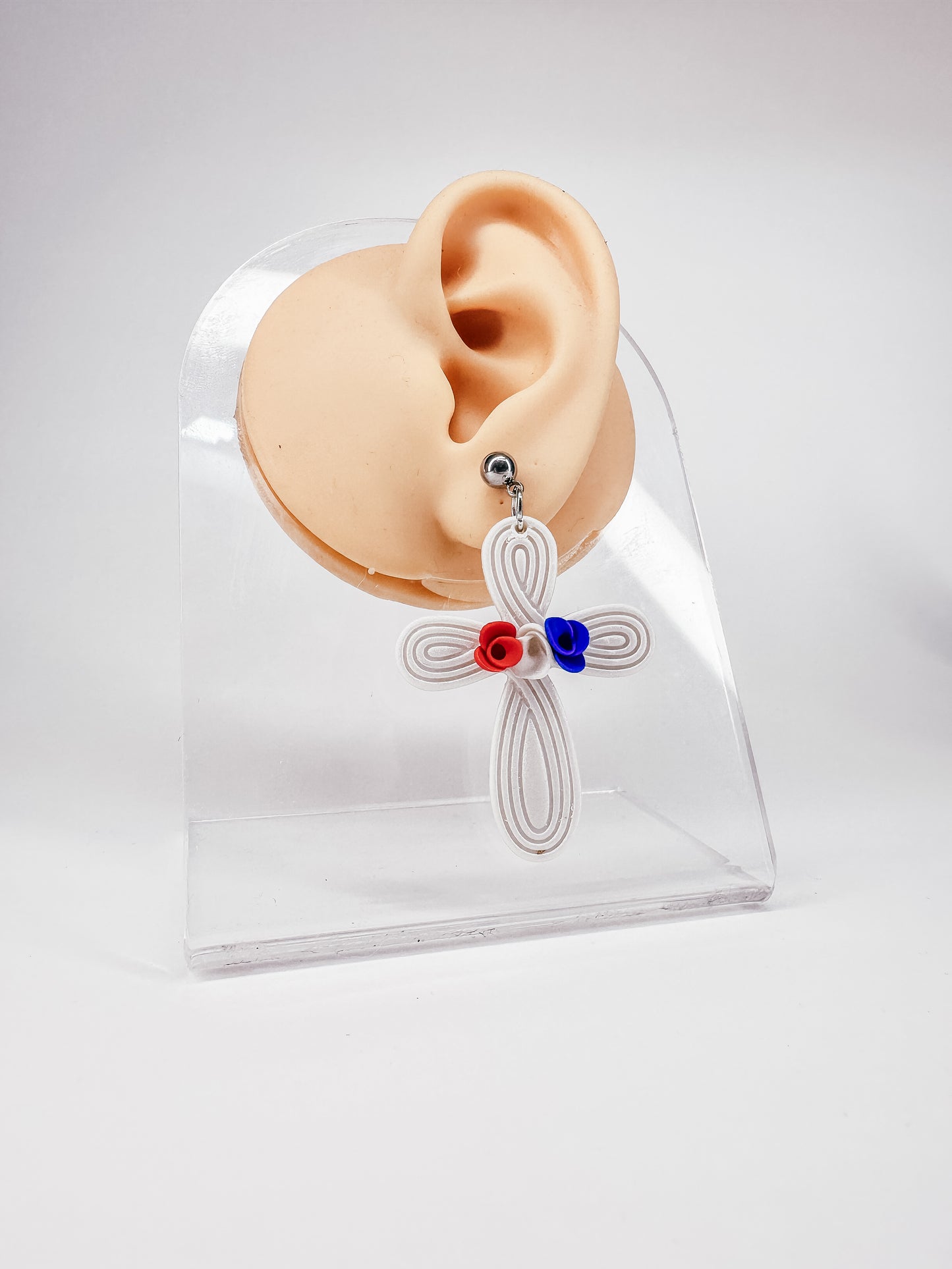 Enchanted Craftworks Remembrance Cross - Polymer Clay Dangle Earrings