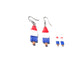 Patriotic Popsicle Earrings, Red White Blue Earrings, 4th of July Earrings, Rocket Pop Jewelry, Summer Clay Earrings, Handmade USA Earrings