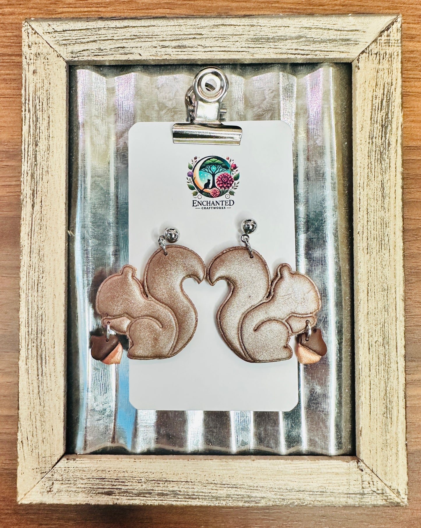 Nutty Love Dangles – Squirrel & Acorn Earrings