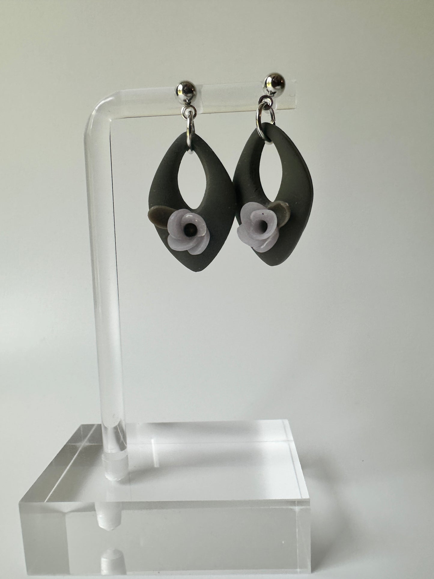 Midnight Bloom Petal Polymer Clay Earring