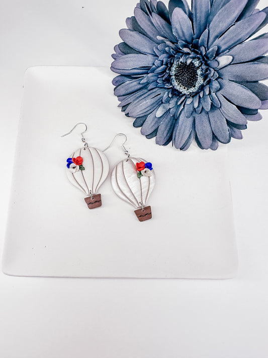 “Up, Up & Away” – Enchanted Hot Air Balloon Polymer Clay Earrings