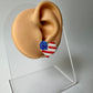 Patriotic Heart Earrings – Polymer Clay
