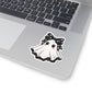 Cute Kawaii Ghost Sticker — Skull Bow Halloween Laptop Decal