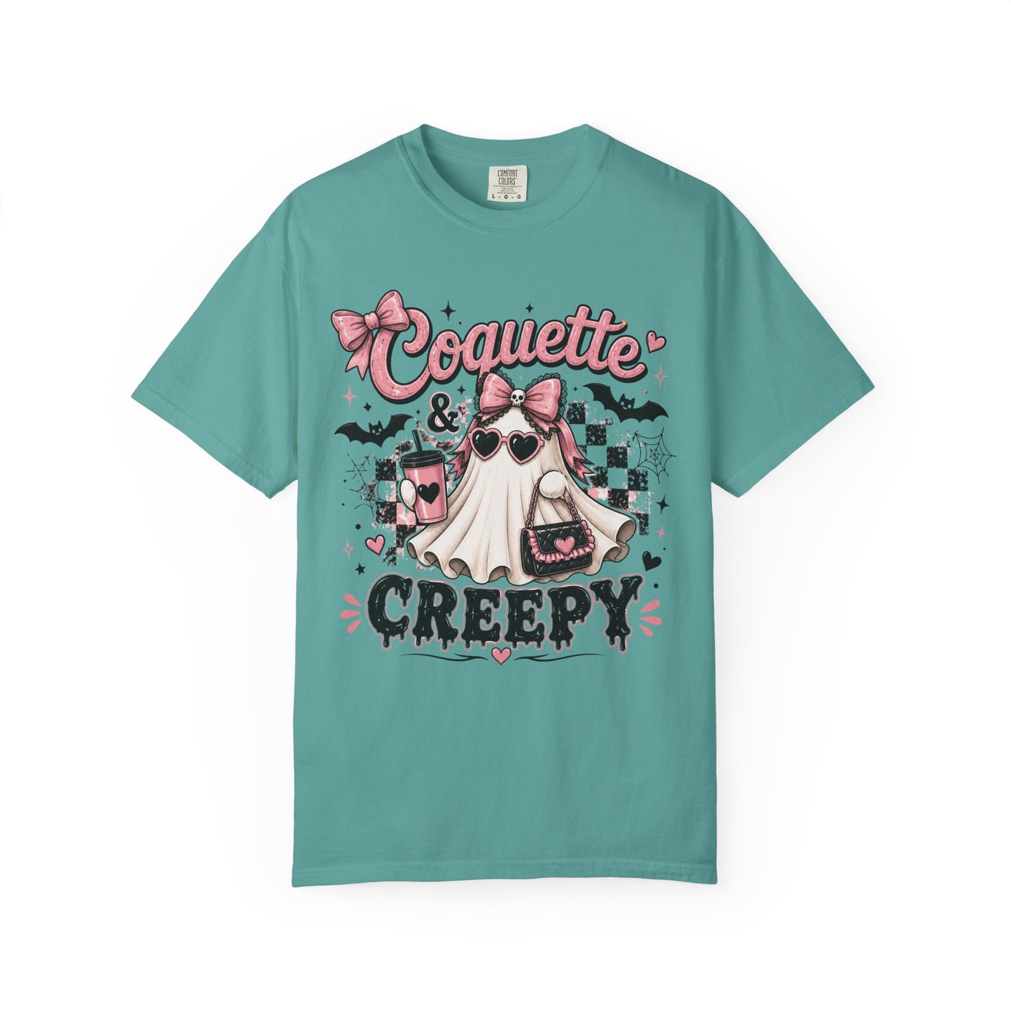 Coquette & Creepy Ghost Tee – Cute Gothic Halloween T-Shirt