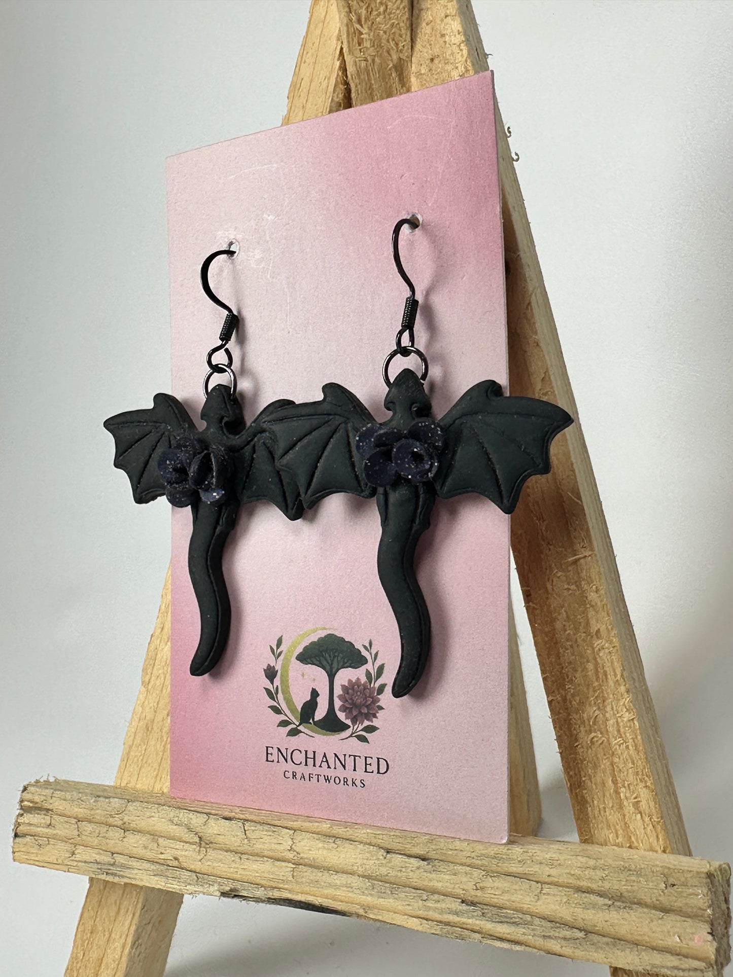 Medium Dragon Polymer Clay Dangle Earrings