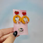 Teacher Pencil Heart Earrings, Back to School Earrings, Teacher Gift, Apple Stud Earrings, Classroom Jewelry, Teacher Appreciation Gift