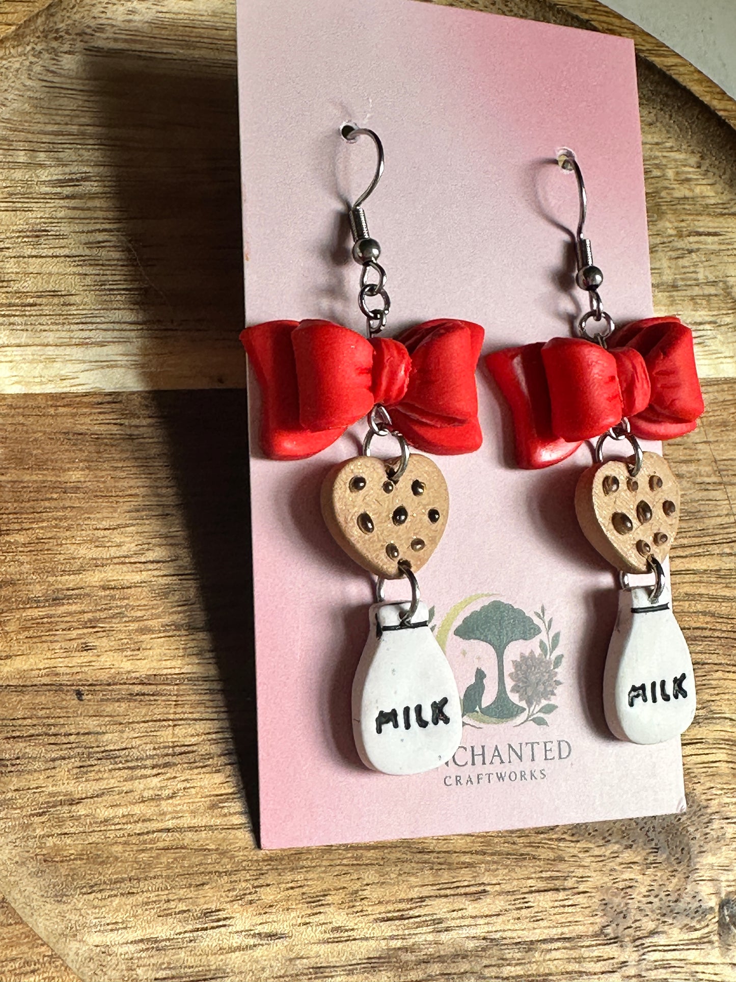 Milk & Cookies Charm Polymer  Clay Earrings