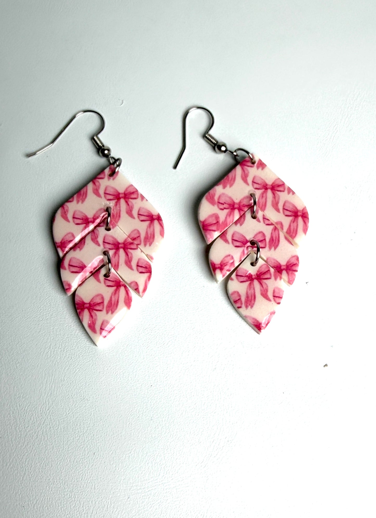 Enchanted Bow Leaf Trio Cascade Dangles