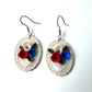 Star-Spangled Patriotic Red White and Blue Cameo Polymer Clay Dangle Earrings