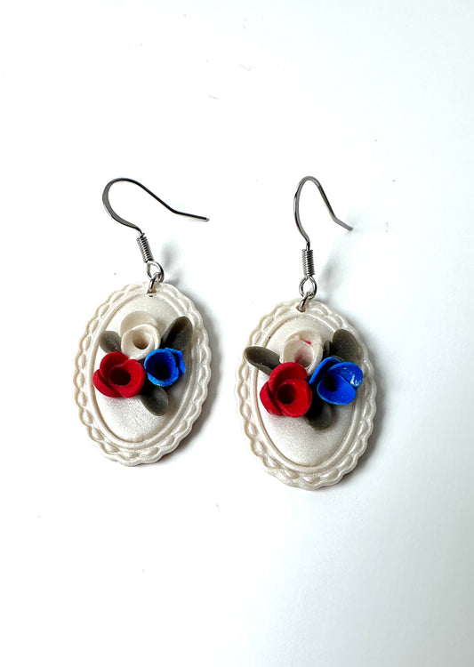 Star-Spangled Cameo Dangle Earrings