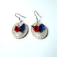 Star-Spangled Patriotic Red White and Blue Cameo Polymer Clay Dangle Earrings