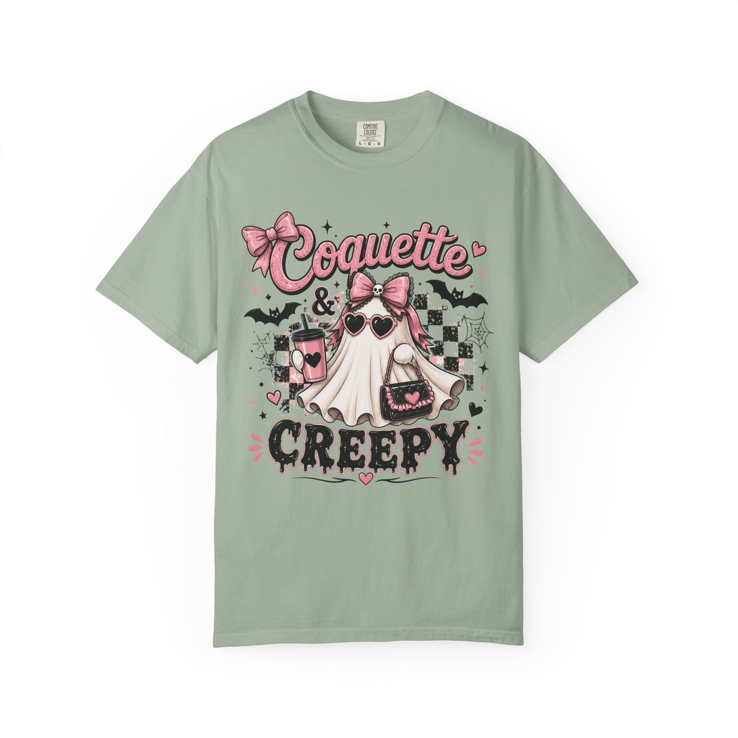 Coquette & Creepy Ghost Tee – Cute Gothic Halloween T-Shirt