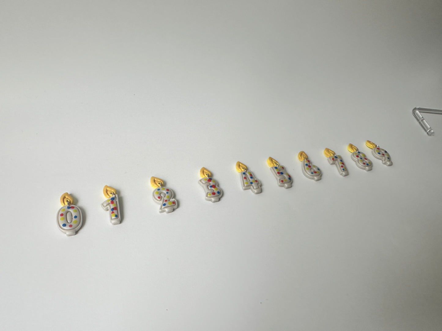 Custom Birthday Candle Numbers Polymer Clay Charms/ Earrings