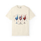 Red Wine & Blue T-Shirt — Patriotic Wine Glasses 4th of July Tee