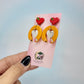 Teacher Pencil Heart Earrings, Back to School Earrings, Teacher Gift, Apple Stud Earrings, Classroom Jewelry, Teacher Appreciation Gift
