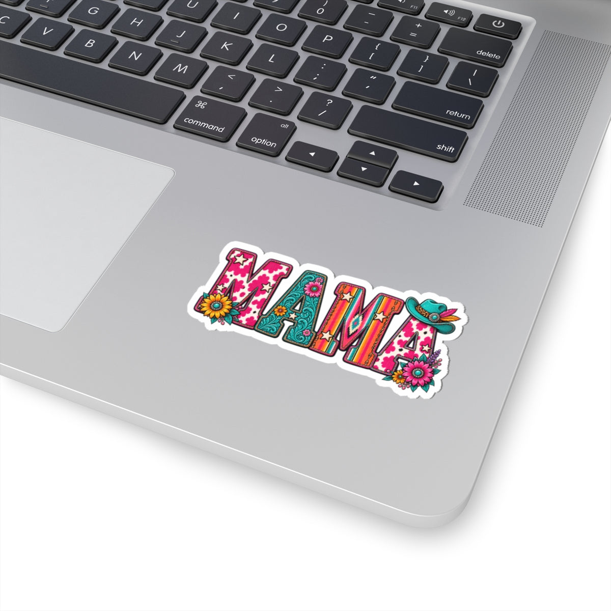Mama Kiss-Cut Sticker — Colorful Floral Western Lettering
