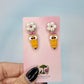 Cute Pencil Earrings, Teacher Earrings, Back to School Earrings, Pencil Dangles, Flower Earrings, Teacher Gift, Classroom Jewelry