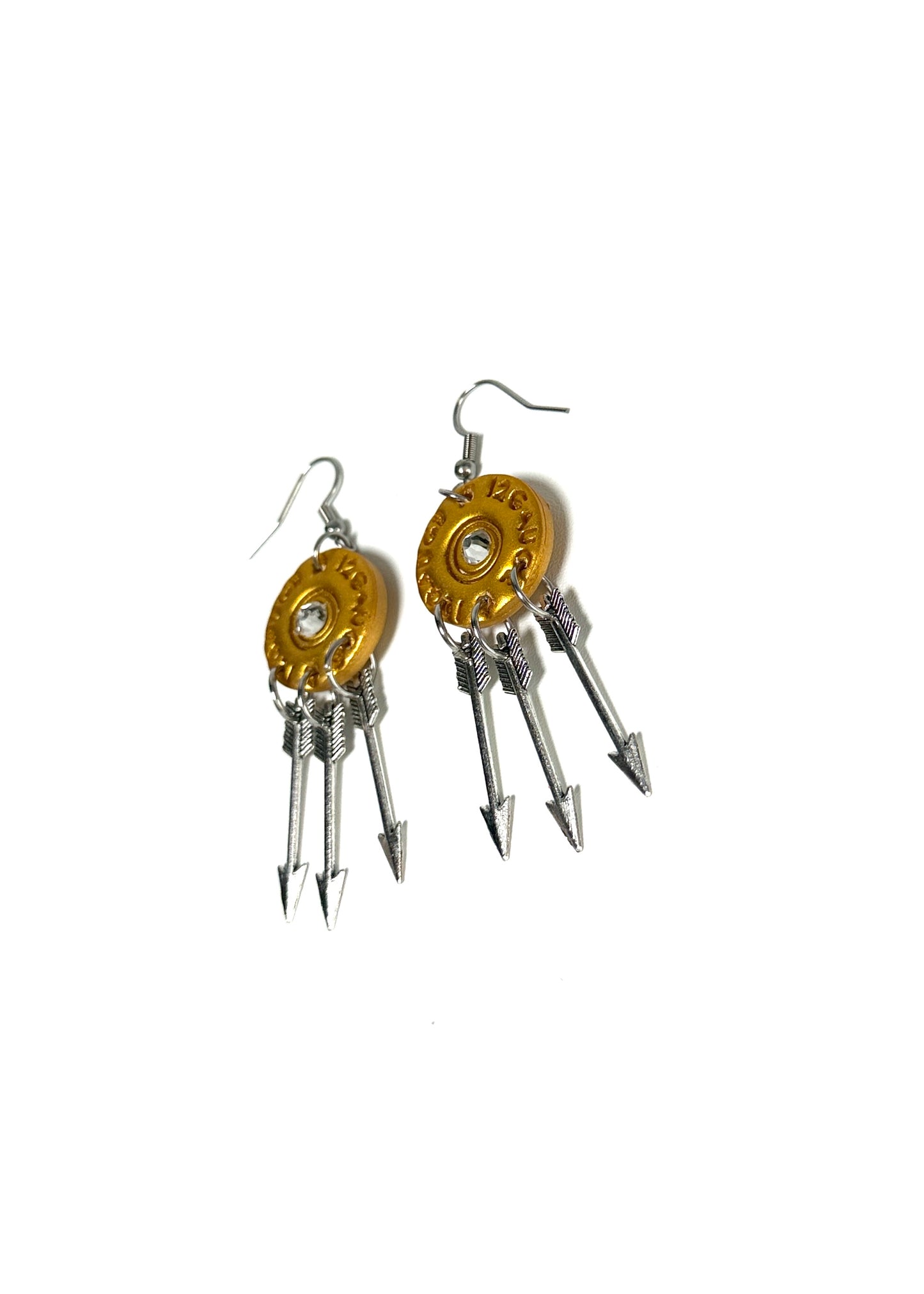 12 Gauge Shell Arrow Dangle Earrings, Western Boho Earrings, Shot Shell Jewelry, Cowgirl Arrow Earrings, Rustic Gift