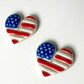Patriotic Heart Earrings – Polymer Clay