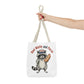 Red White and Feral Raccoon Tote Bag – 'Merica Hot Dog Patriotic Canvas Tote