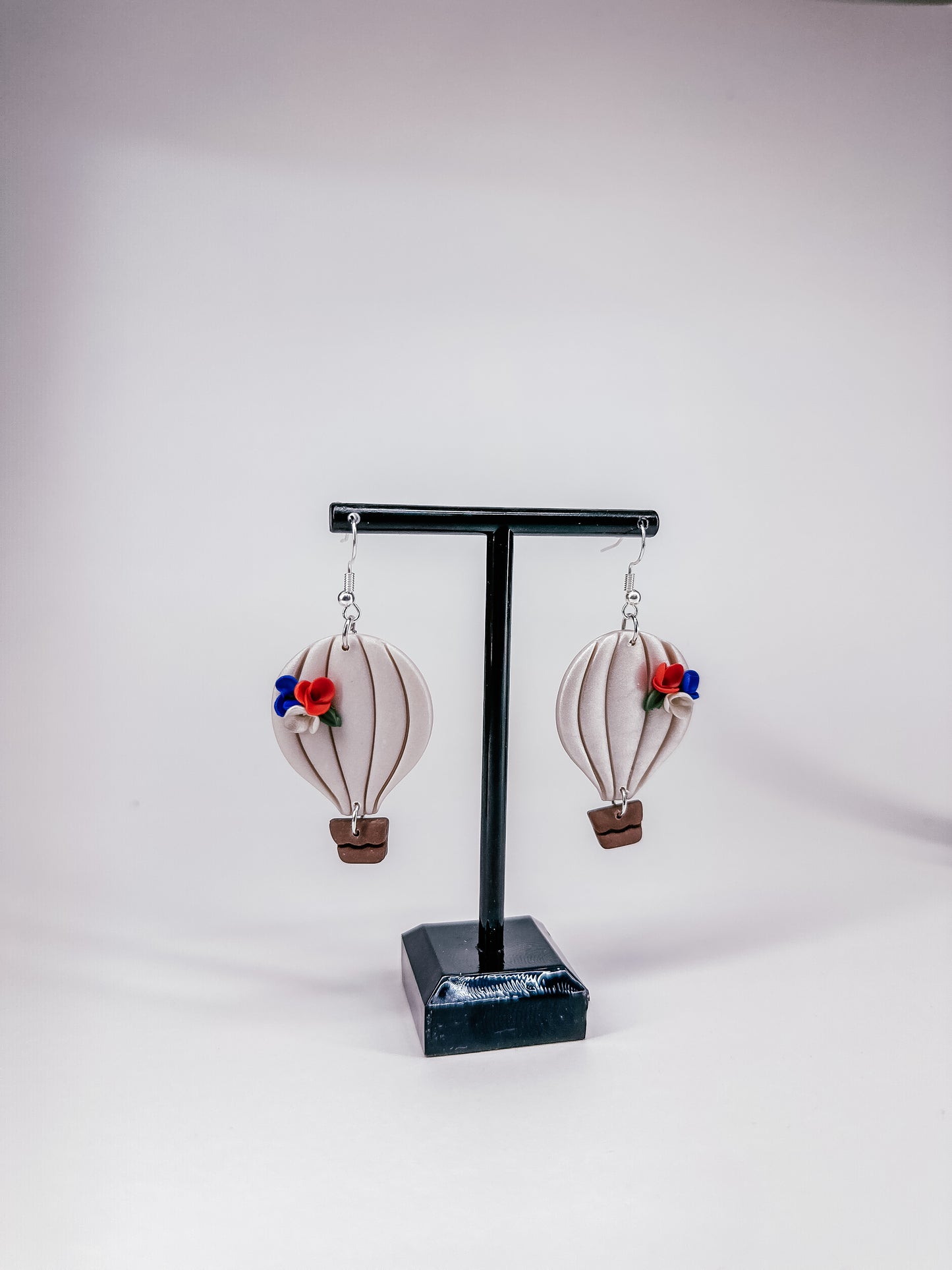 “Up, Up & Away” – Enchanted Hot Air Balloon Polymer Clay Earrings