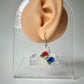Heartfelt Patriotic | Red, White and Blue | Flower Heart | Polymer Clay Dangles
