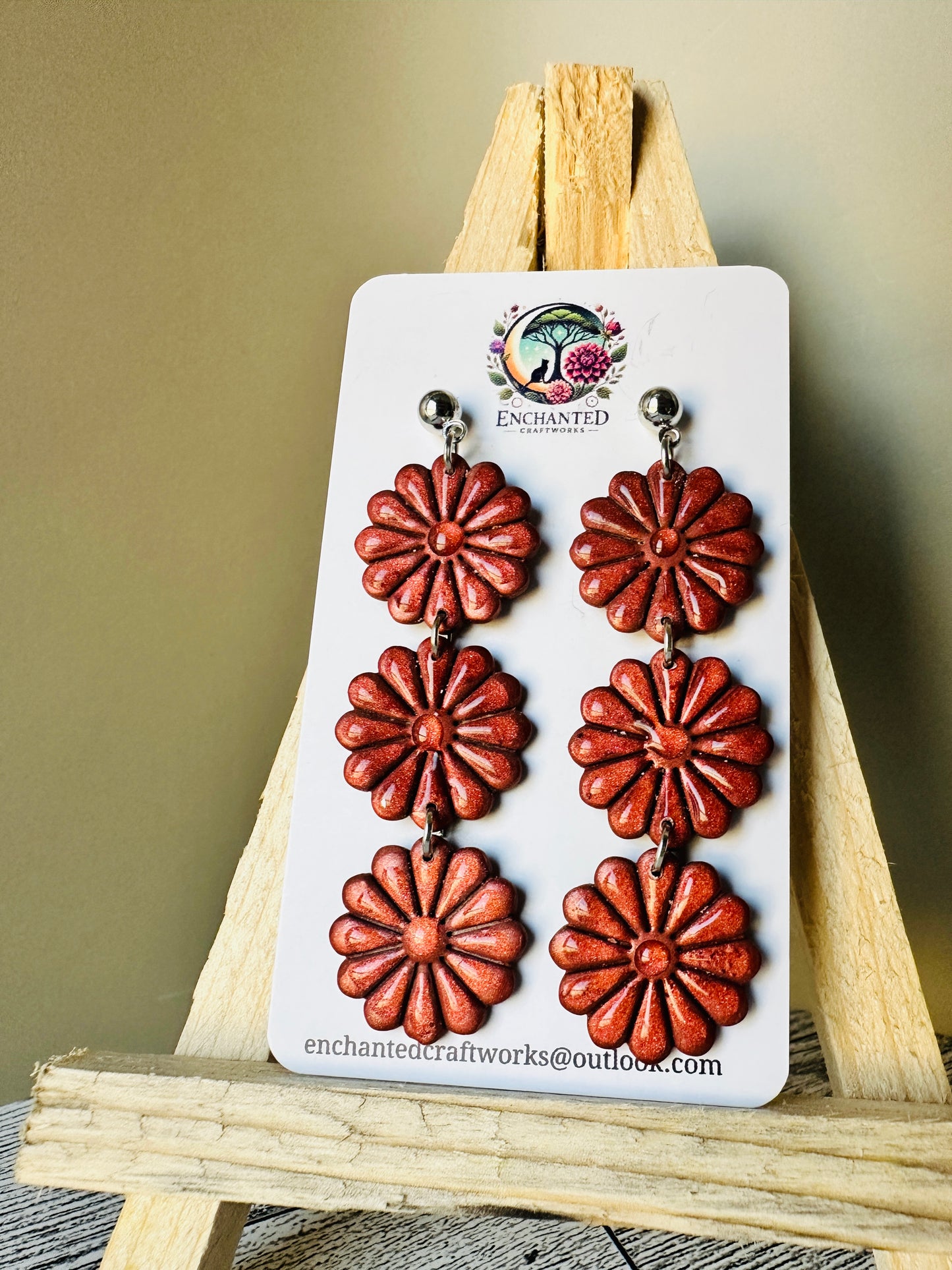 Enchanted Daisy Dangles – Handcrafted Polymer Clay Earrings