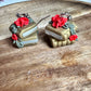 Golden Garden Books Stack Polymer Clay Dangle Earrings.