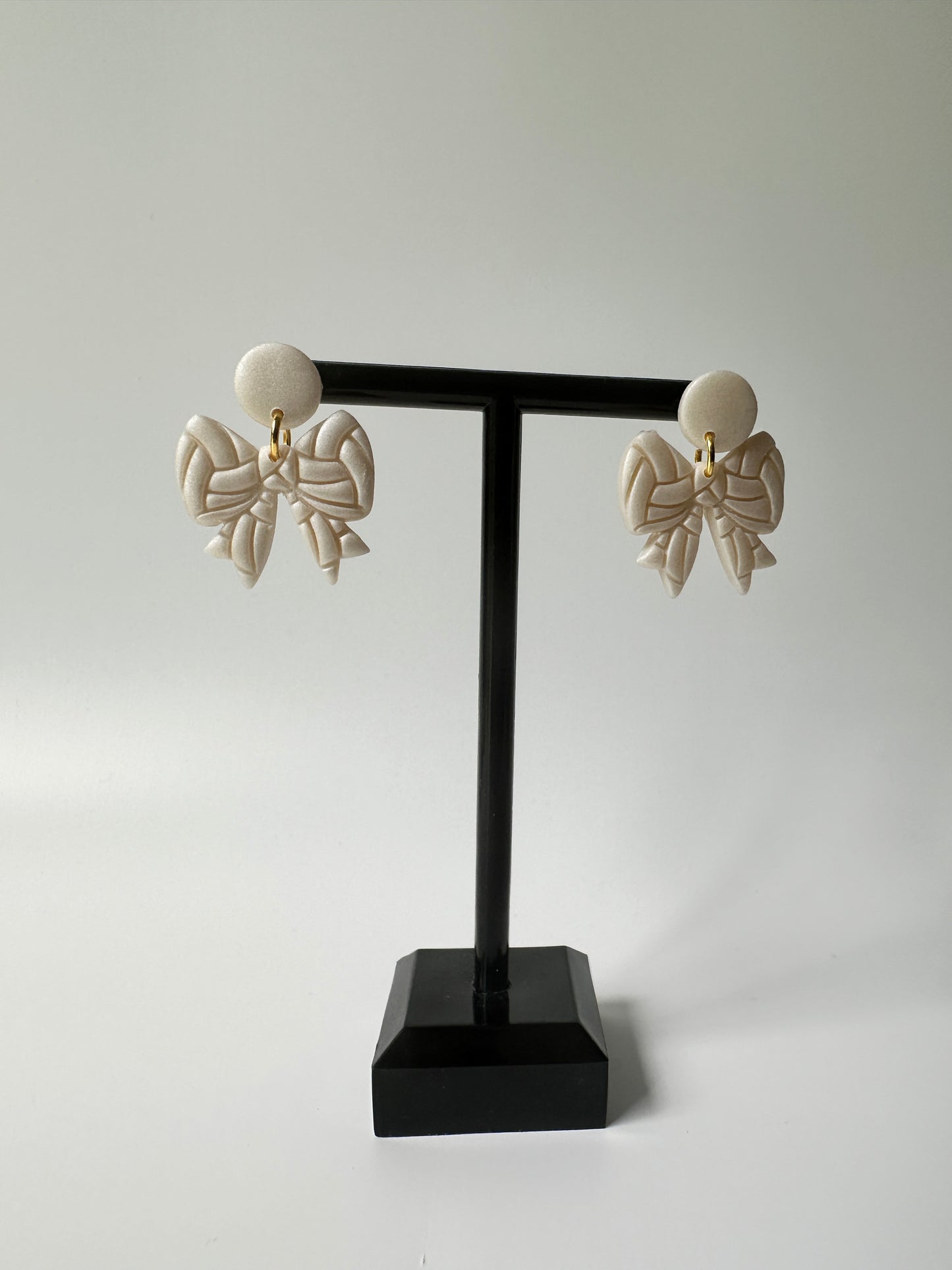Enchanted Sideline Bows – Polymer Clay Dangle Earrings