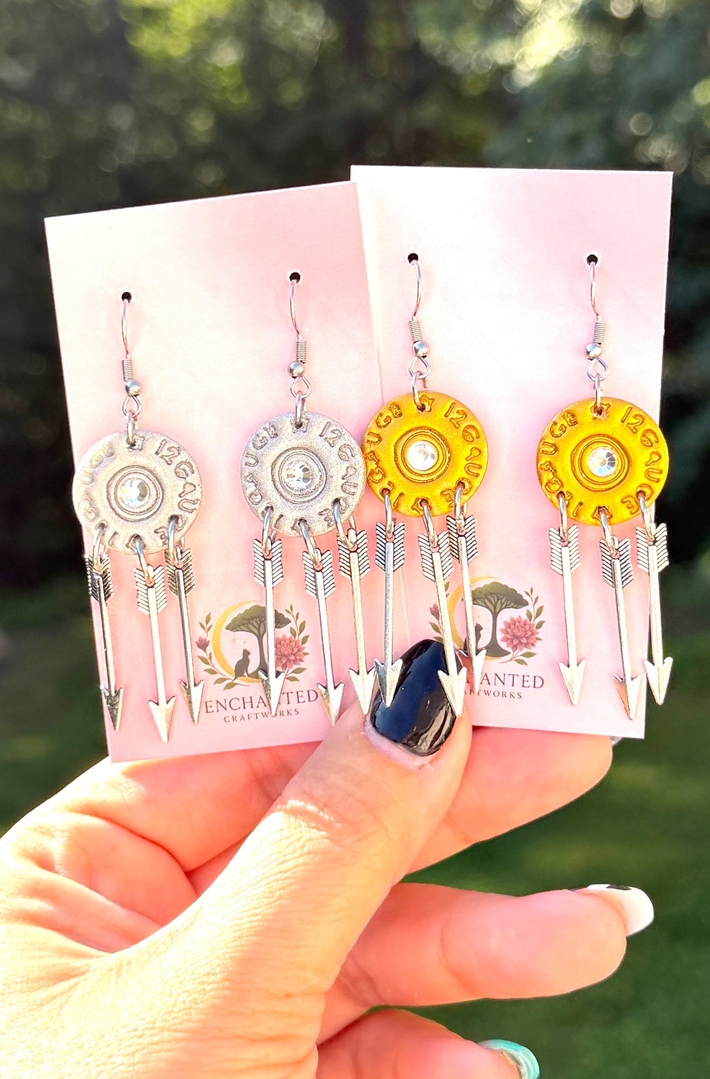 12 Gauge Shell Arrow Dangle Earrings, Western Boho Earrings, Shot Shell Jewelry, Cowgirl Arrow Earrings, Rustic Gift