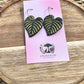 Enchanted Tropical Leaf Earrings – Handmade Polymer Clay Jewelry, Nature Inspired Earrings, Botanical Statement Earrings, Jungle Leaf Hoops