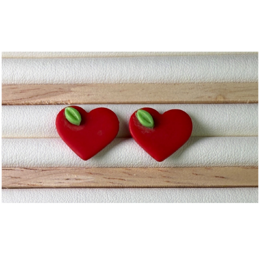 Apple Heart Stud Earrings