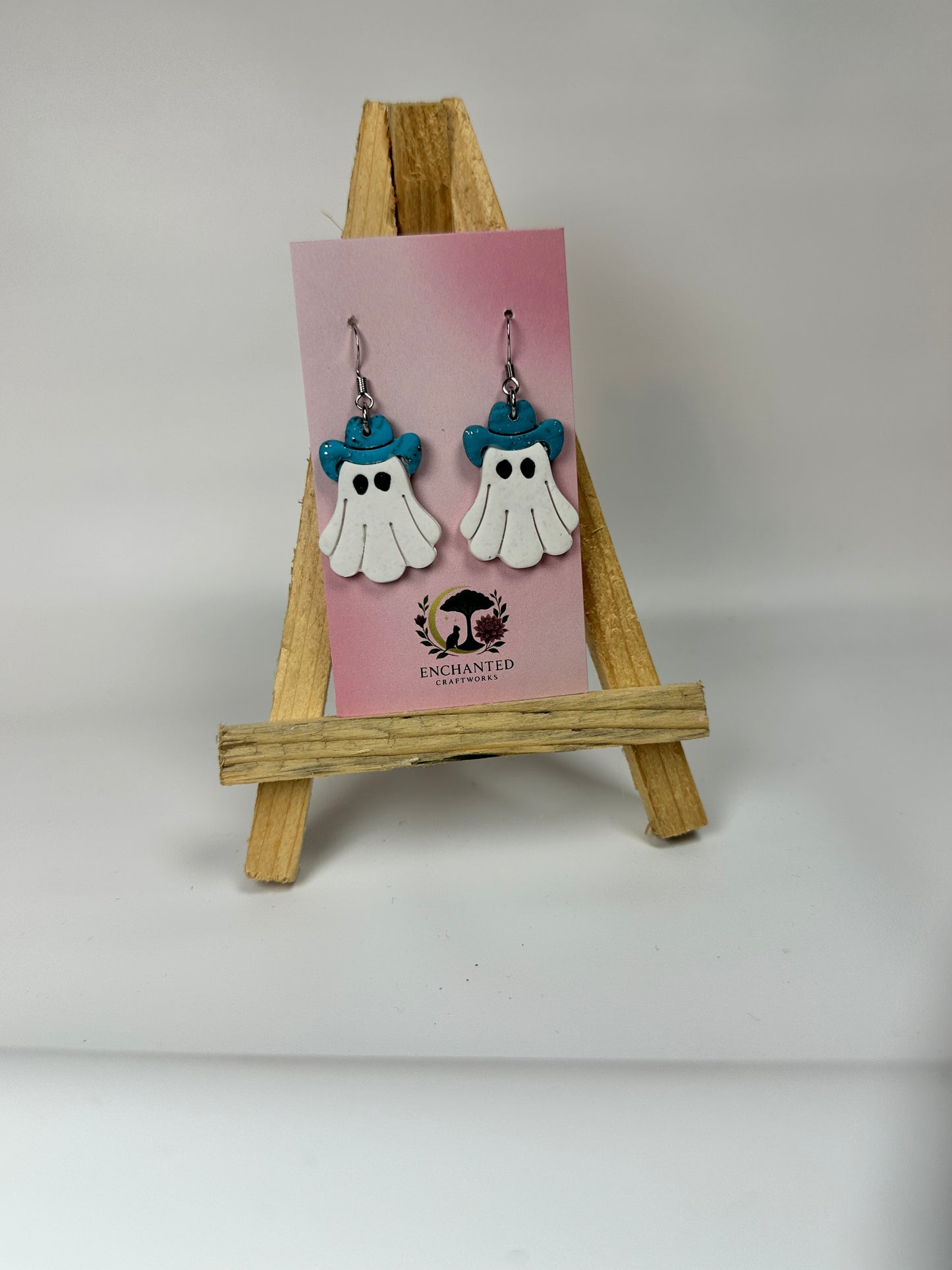 Cowboy Ghost Polymer Clay Earrings