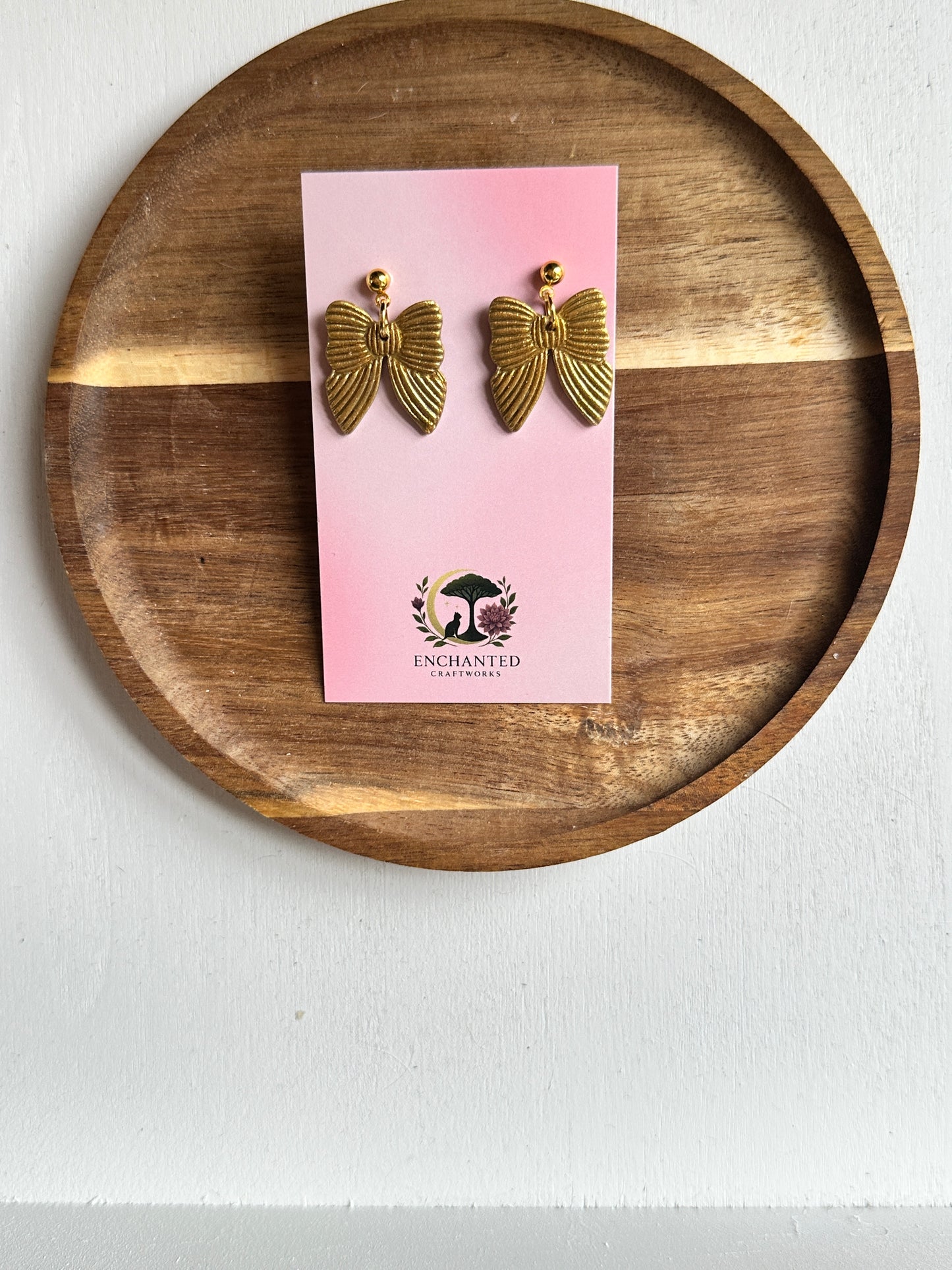 Mini Grace Bows Polymer Clay Dangle Earrings