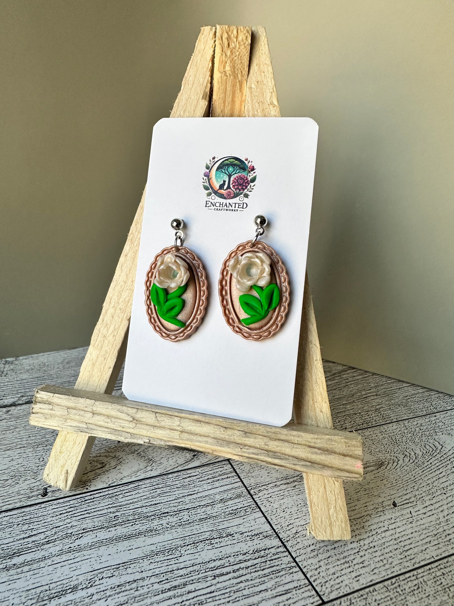 Bloom Dangles – Vintage Floral Cameo Earrings