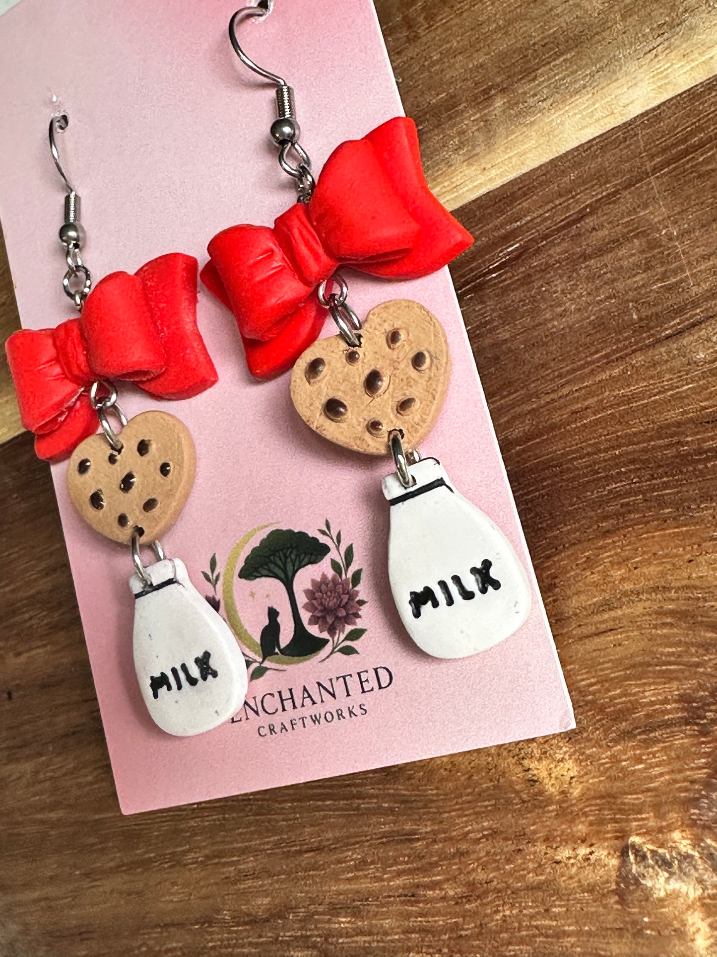 Milk & Cookies Charm Polymer  Clay Earrings