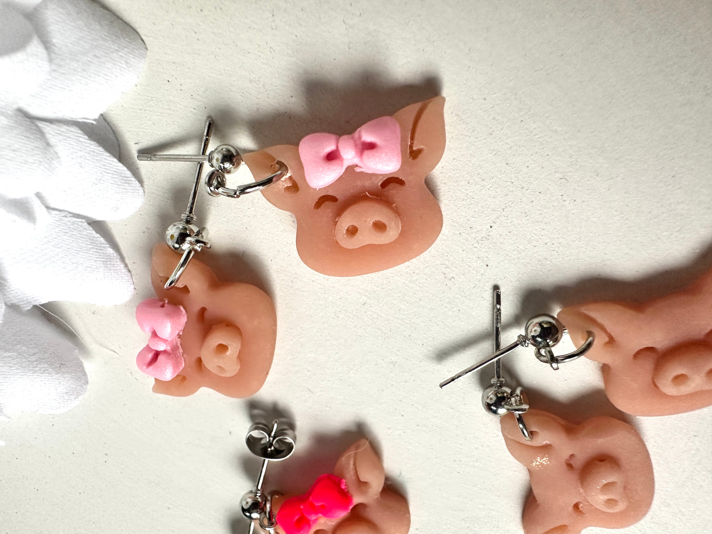 Enchanted Piglets – Polymer Clay Dangle Earrings