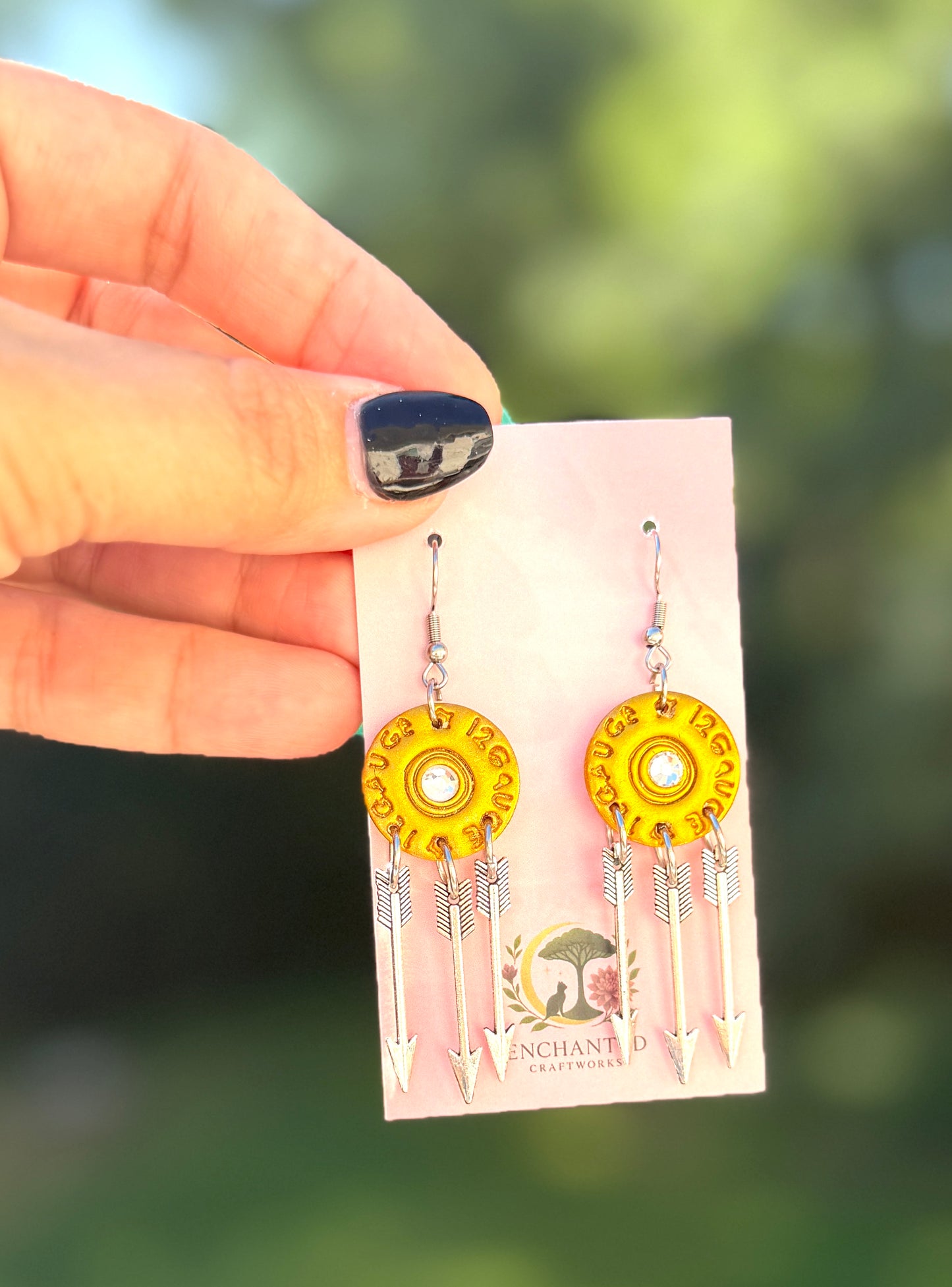 12 Gauge Shell Arrow Dangle Earrings, Western Boho Earrings, Shot Shell Jewelry, Cowgirl Arrow Earrings, Rustic Gift