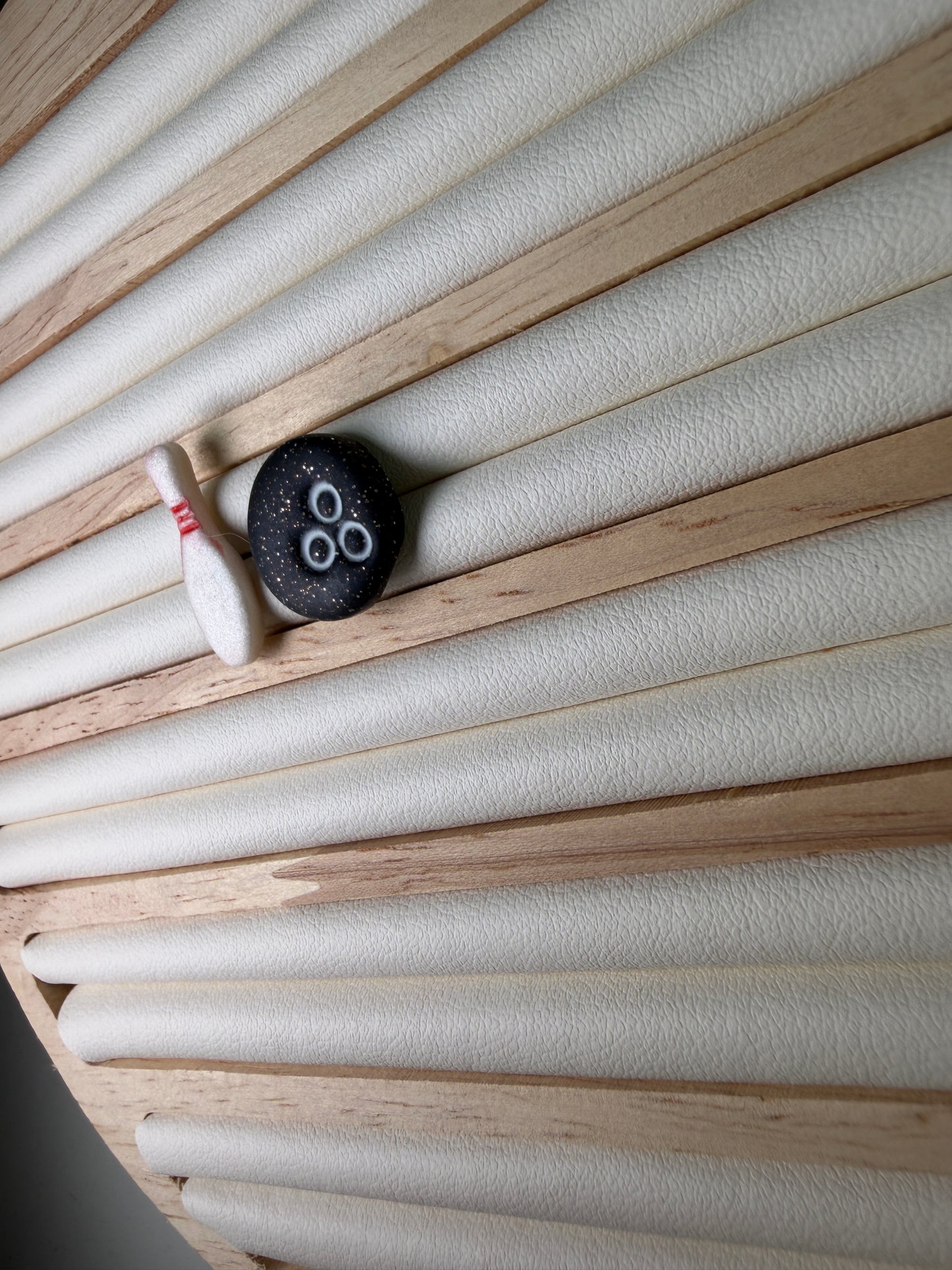 Bowling Ball & Pin Stud Polymer Clay Earrings